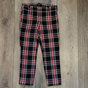 J. Crew Black Plaid Chinos with Red & Yellow Windowpane